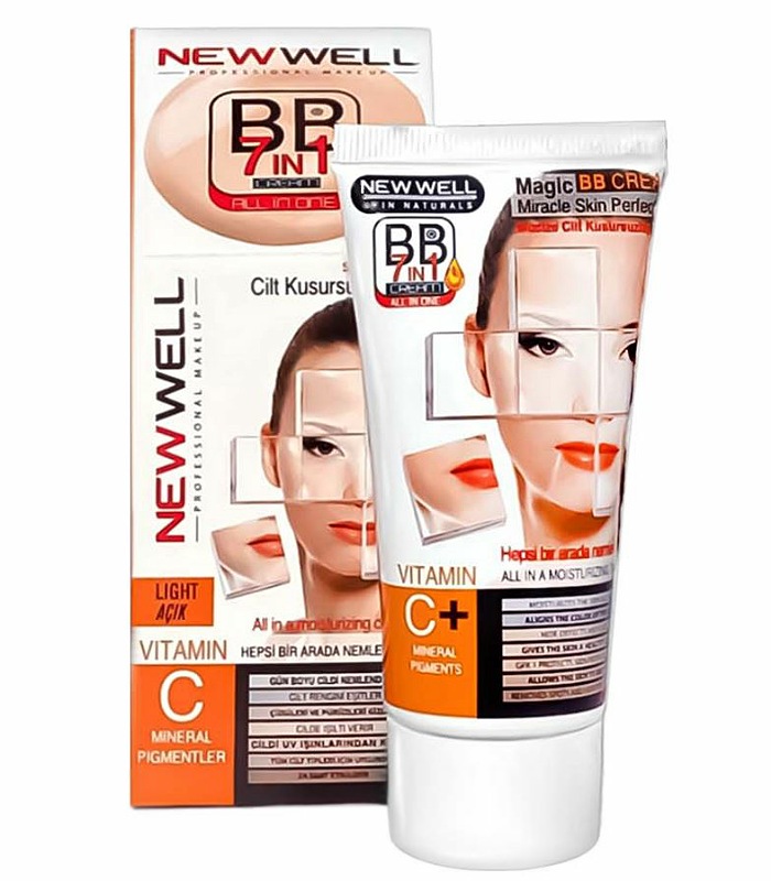 بی بی کرم نیوول 7در 1 رنگ متوسط مدیوم حاوی ویتامین سی اس پی اف 15 اصل ترکیه حجم 50 میل NEWWELL  