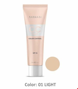 سی سی کرم فارماسی ضدلک color contro شمارهFarmasi 01 light  حجم 30  میلی لتر