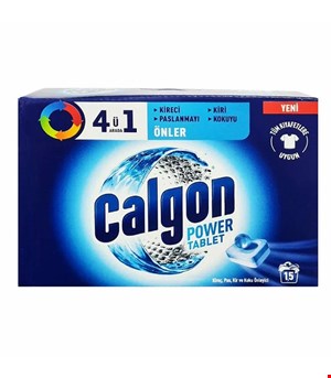 قرص جرمگیر کالگون مخصوص ماشین لباسشویی  15 عددی اصل calgon