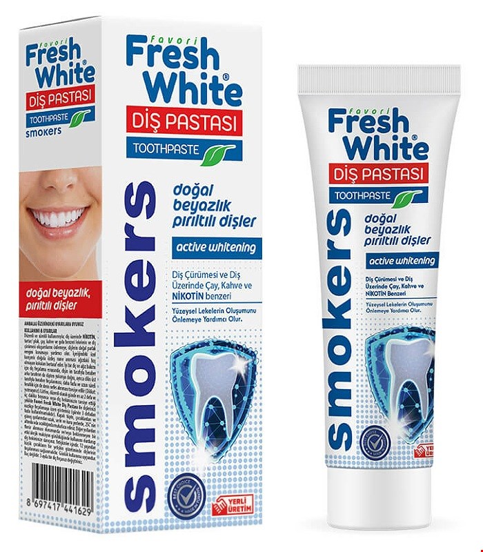 خمیردندان وایت فرش اسموک مخصوص افراد سیگاری white fresh ساخت ترکیه اصل حجم 90 گرم  