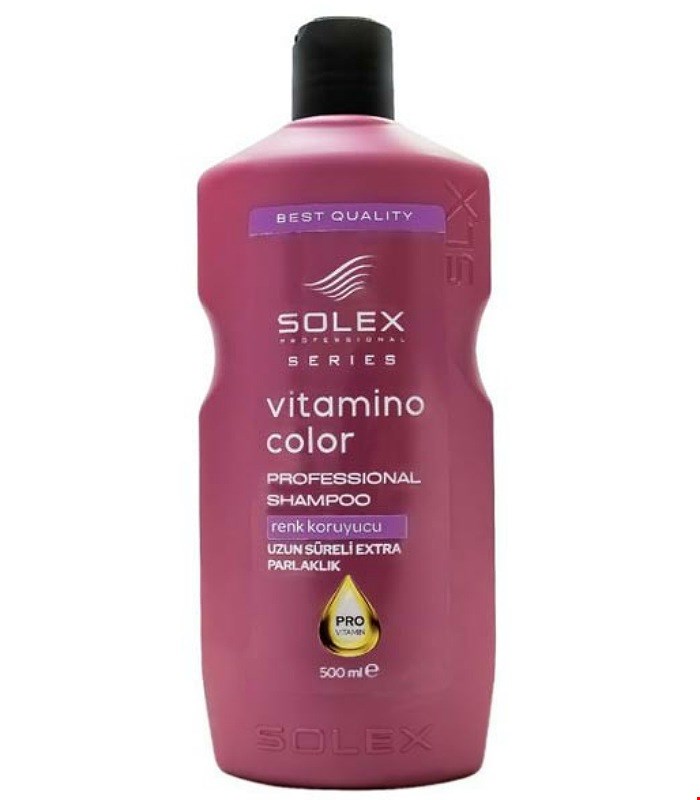 شامپو سولکس ویتامینه موهای رنگ شده vitamino color اصل ترکیه حجم 500 میل SOLEX 