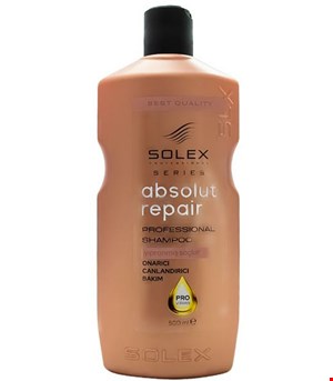 شامپو سولکس ترمیم کننده موهای اسیب دیده و نازک absolute repair اصل ترکیه حجم 500 میل SOLEX 