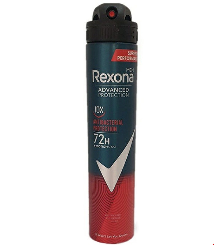 اسپری رکسونا مردانه ضدتعریق مدل انتی باکتریال پروتکشن ANTIBACTERIAL PROTECTION اصل آرژانتین حجم 200 میل REXONA 